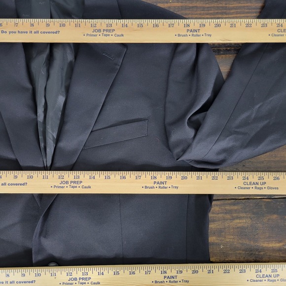Michael Kors Kaplan Mens Sport Coat Blazer Two Button Black Twill Wool Blend 42L - Picture 3 of 13